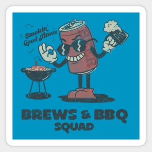 Funny Beer & BBQ Grill Crew Retro Magnet